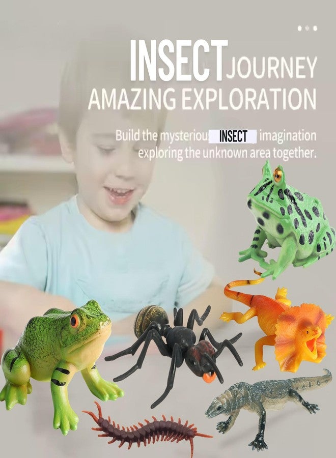 Mallexo مجموعة مجسمات حشرات الغابة الواقعية من ماليكسو | 12 قطعة من ألعاب حيوانات الغابة المصغرة للأطفال من عمر 3 سنوات فما فوق، تشمل الزواحف والحشرات والعناكب والفراشات، هدية مثالية لأعياد ميلاد الأولاد والبنات. - Image 4